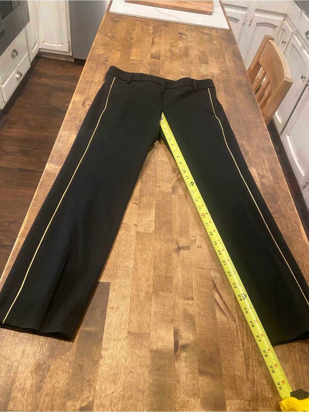 Express Black Pants with Gold Side Trim